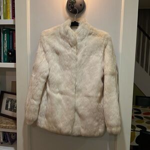 Vintage Joubert white rabbit fur coat size S